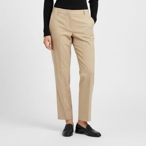 St John Beige Light Wool Straight Wide Trouser Pants - 12